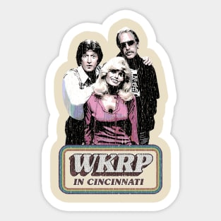 retro wkrp in cincinnati worn crack Sticker